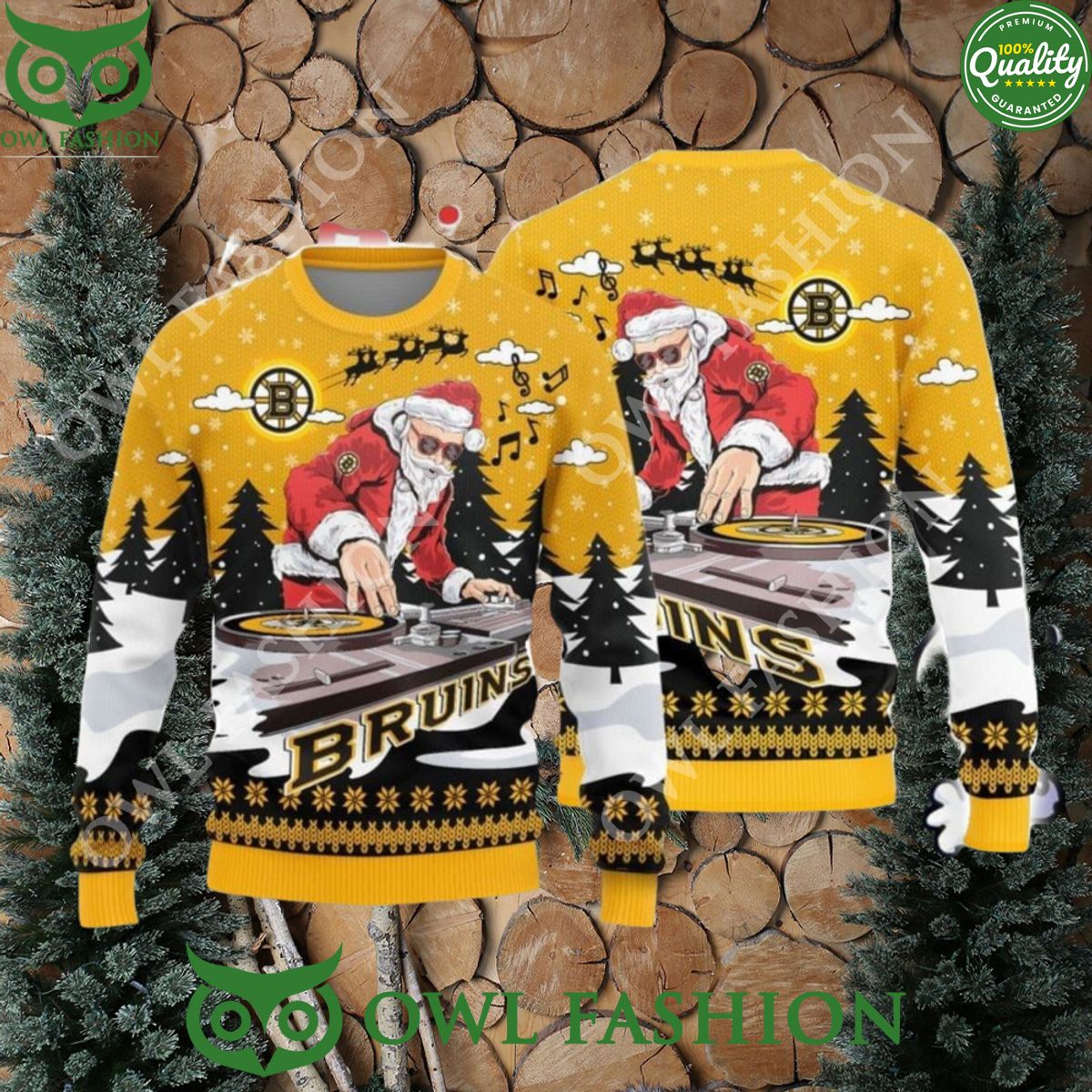 MLB Boston Bruins MLB Christmas Funny DJ Santa Limited Edition 3D Sweater