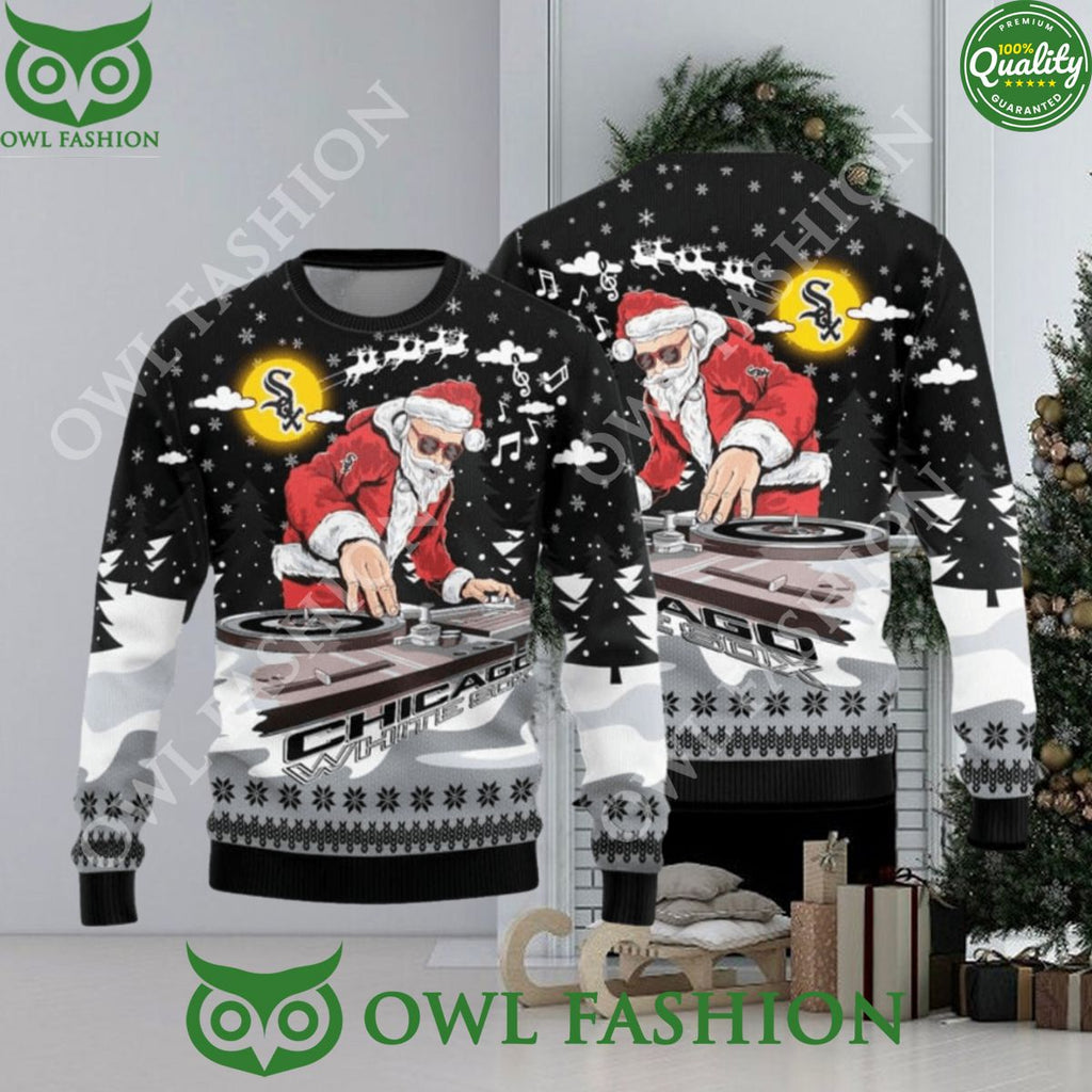 MLB Chicago White Sox Christmas Funny DJ Santa New Style Sweater