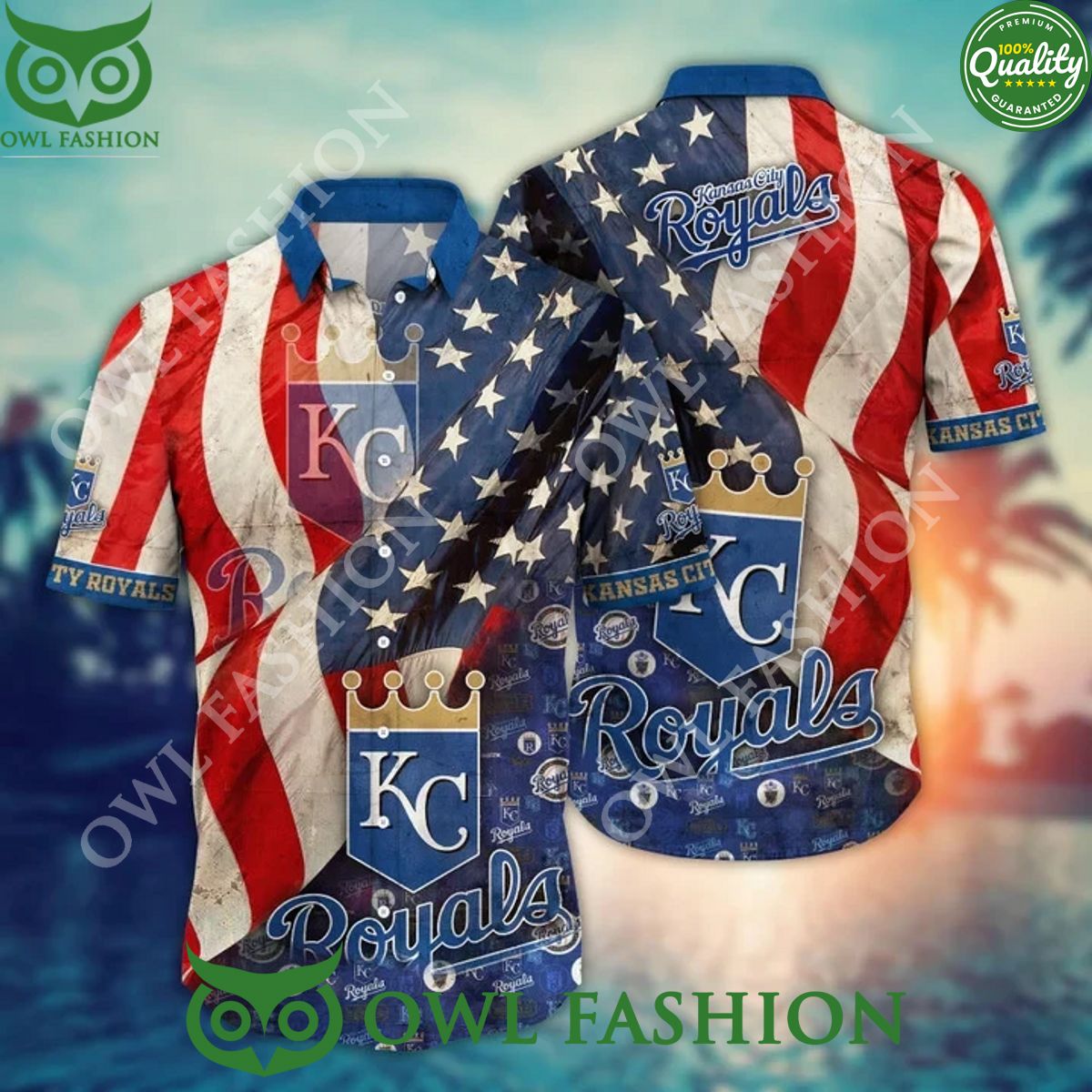 MLB Kansas City Royals Hawaiian Shirt Limited Independence Day