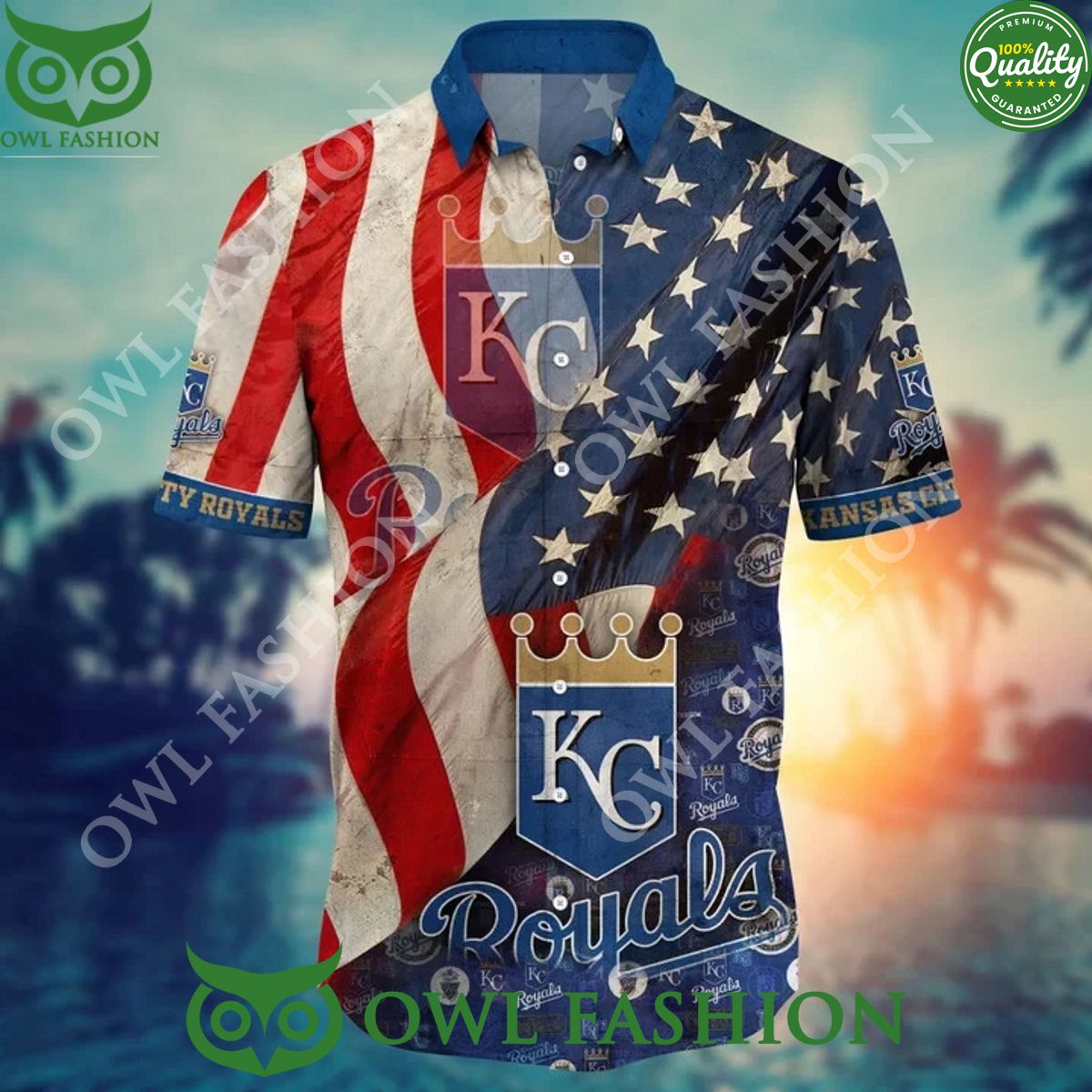 MLB Kansas City Royals Hawaiian Shirt Limited Independence Day