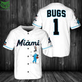MLB Miami Marlins Bugs Bunny Baseball Jersey Shirt