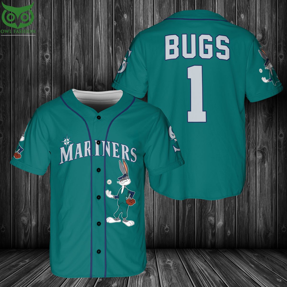 MLB Seattle Mariners Bugs Bunny Baseball Jersey Shirt