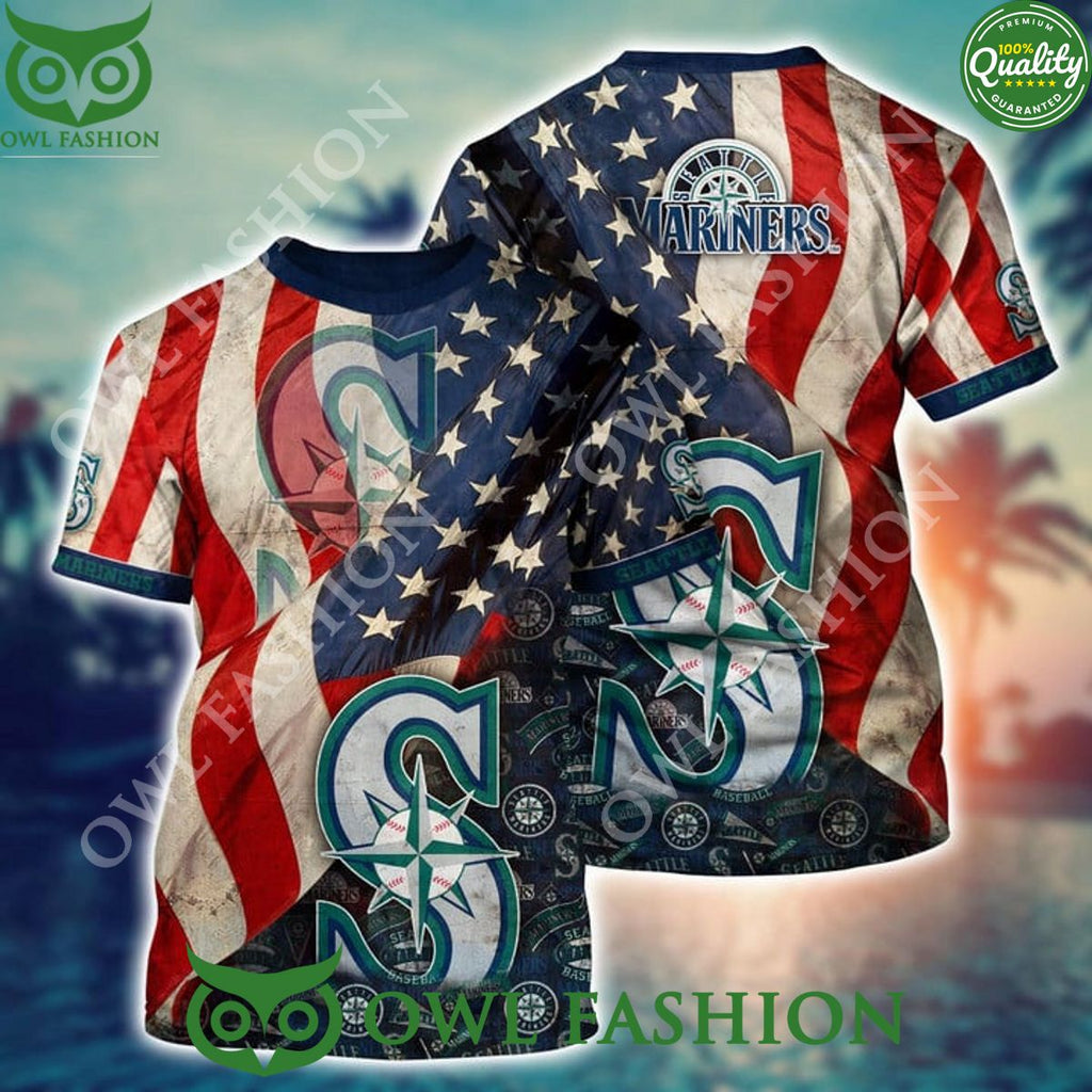 MLB Summer Seattle Mariners Hawaiian Shirt Limited Independence Day