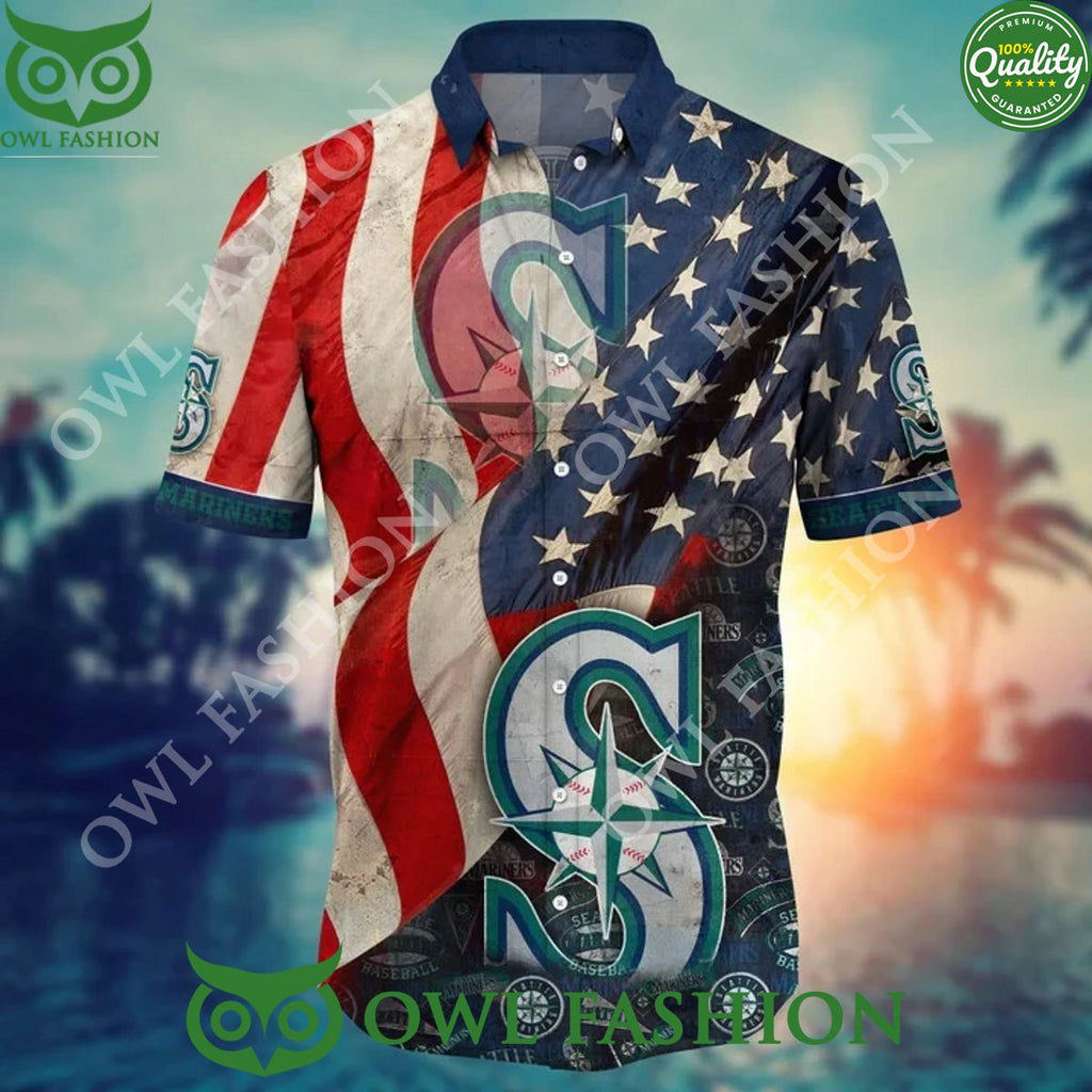 MLB Summer Seattle Mariners Hawaiian Shirt Limited Independence Day
