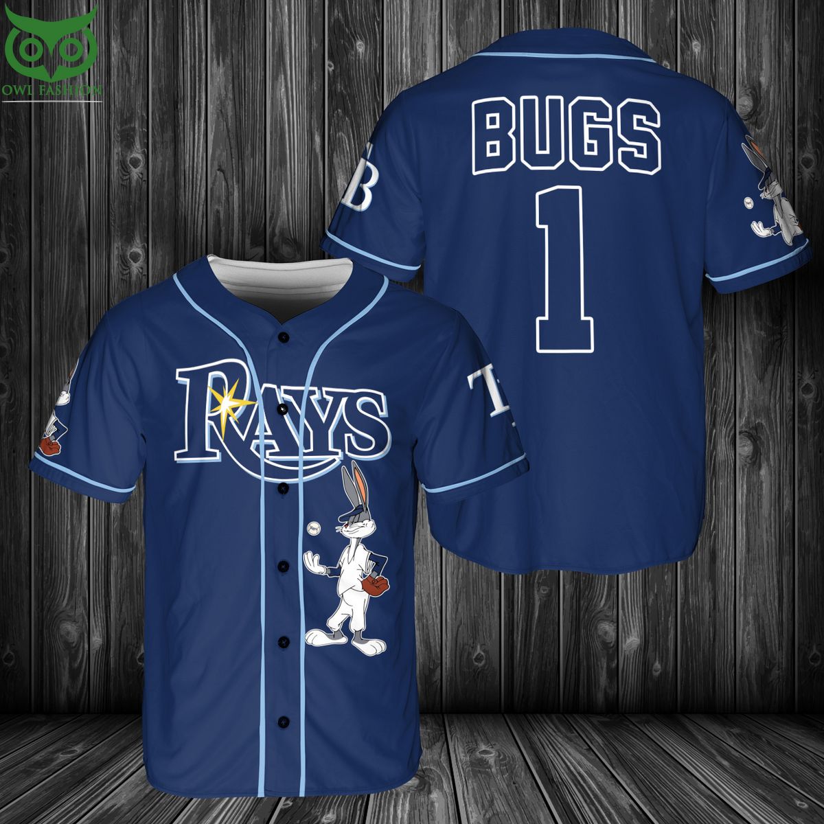 MLB Tampa Bay Rays Bugs Bunny Baseball Jersey Shirt
