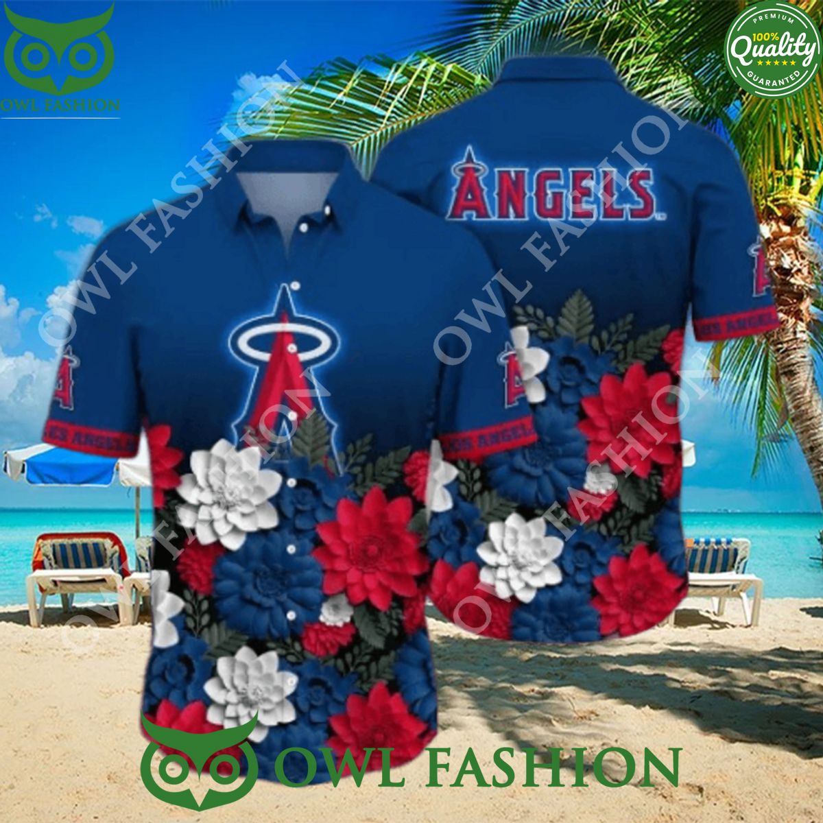 MLB Team Los Angeles Angels Flower Hawaiian Shirt