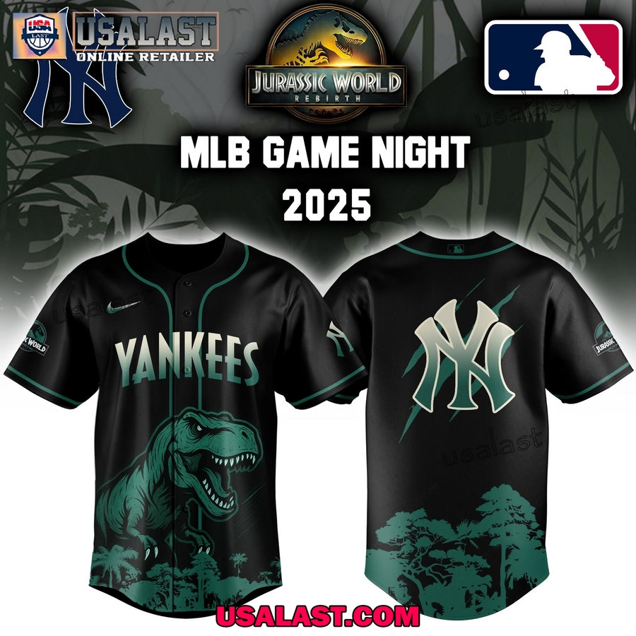 MLB Team x Jurassic World Black Baseball Jersey 2025