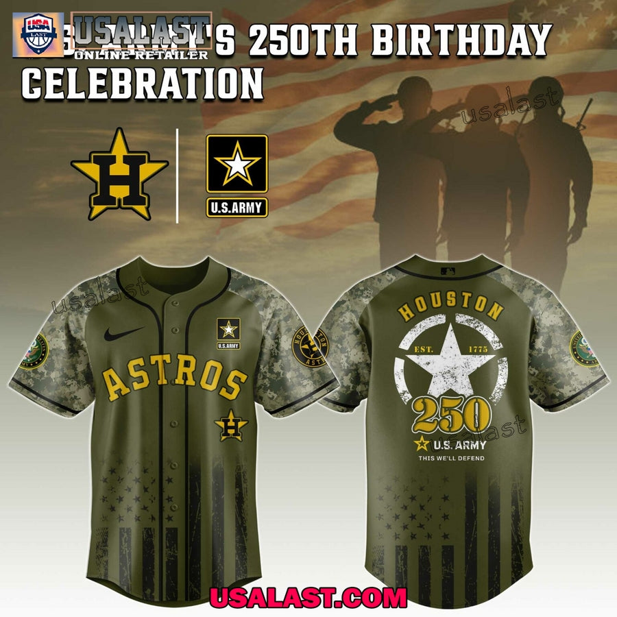 MLB Team x US Army 250th Anniversary Baseball Jersey Shirt