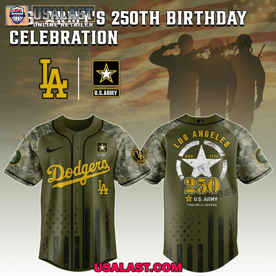 MLB Team x US Army 250th Anniversary Baseball Jersey Shirt
