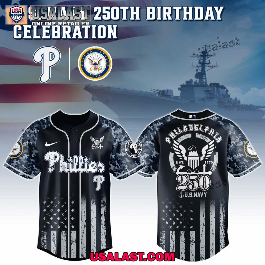 MLB Team x US Navy 250th Anniversary Baseball Jersey Shirt