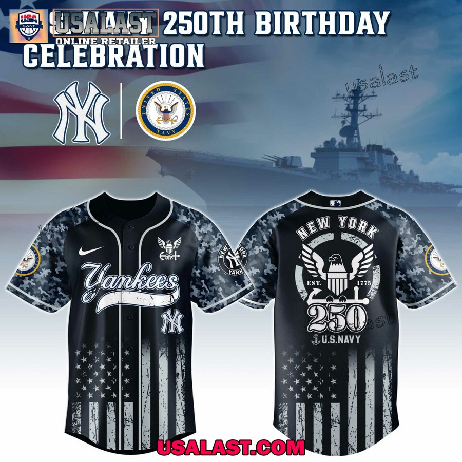 MLB Team x US Navy 250th Anniversary Baseball Jersey Shirt