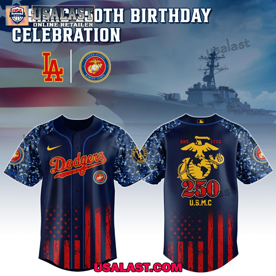 MLB Team x USMC 250th Anniversary Baseball Jersey Shirt