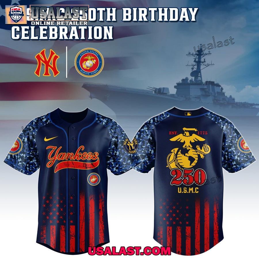 MLB Team x USMC 250th Anniversary Baseball Jersey Shirt