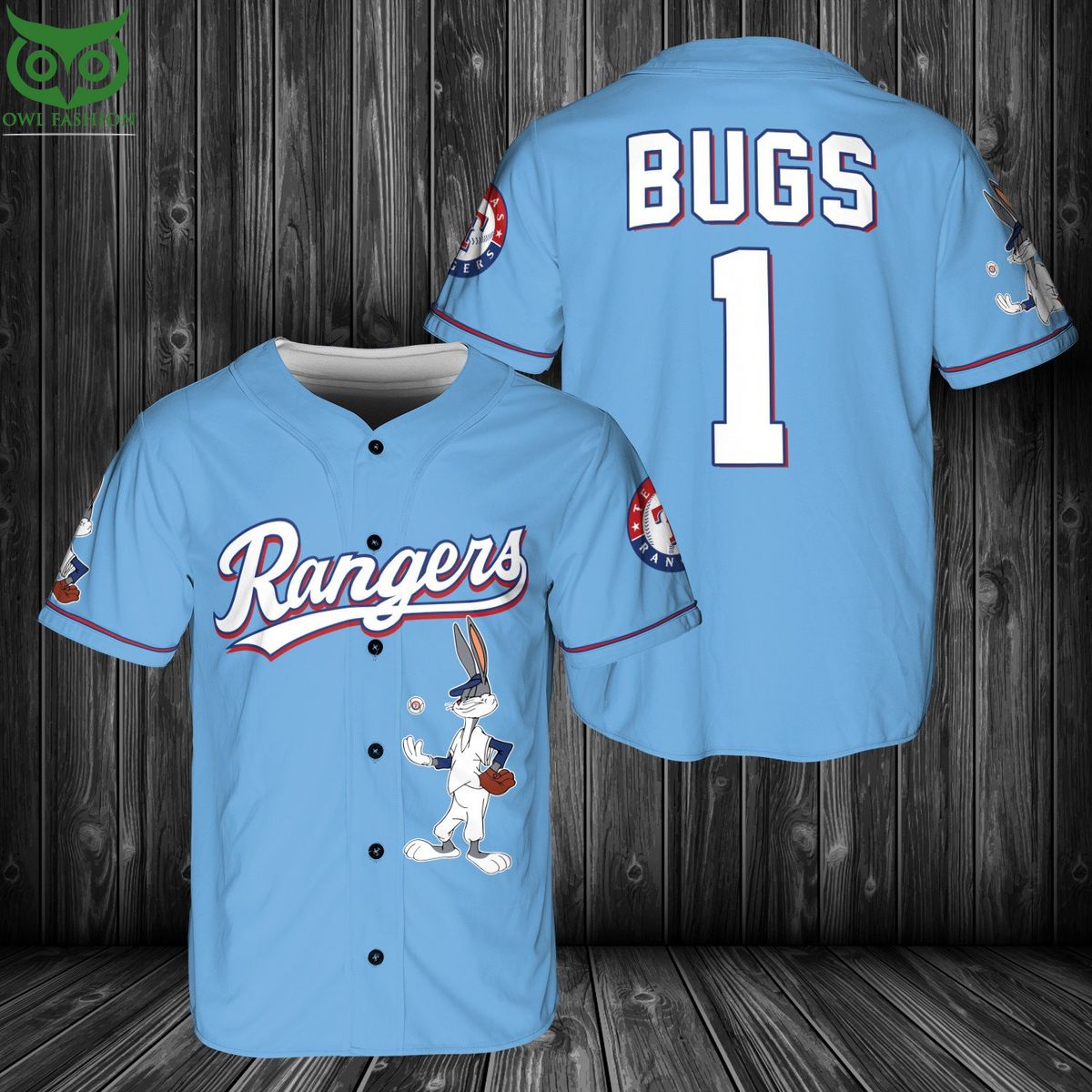 MLB Texas Rangers Bugs Bunny Baseball Jersey Shirt