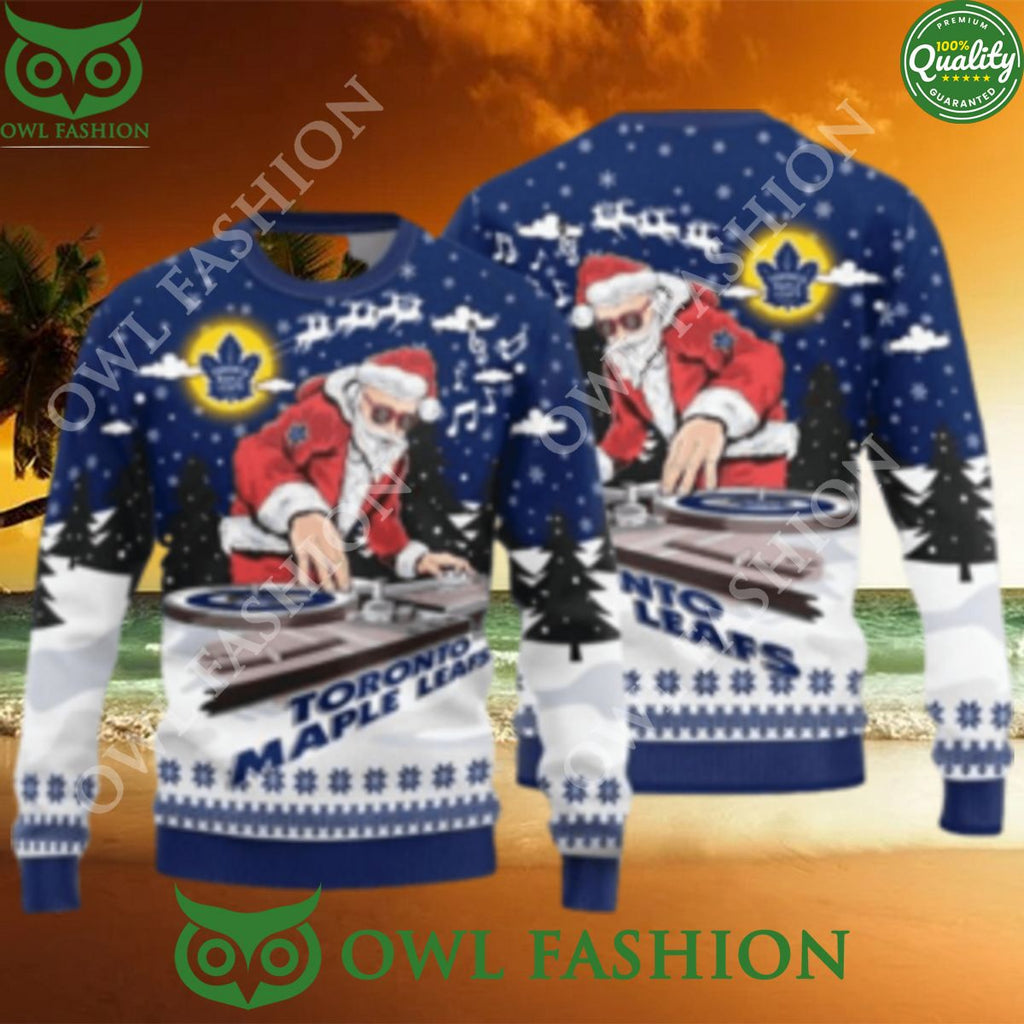 MLB Toronto Maple Leafs Christmas Funny DJ Santa New Style Sweater