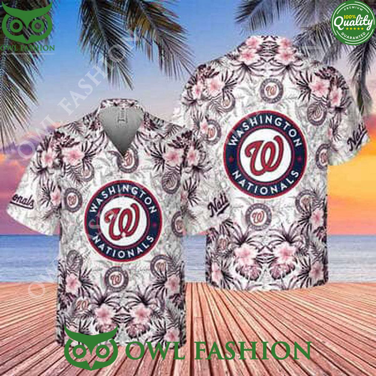 MLB Washington Nationals Tropical Flower Pattern Hawaii Shirt