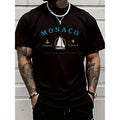 monaco ocean sail graphic cotton Lightsaber brand shirt for men white casual short sleeve tee with monaco design...