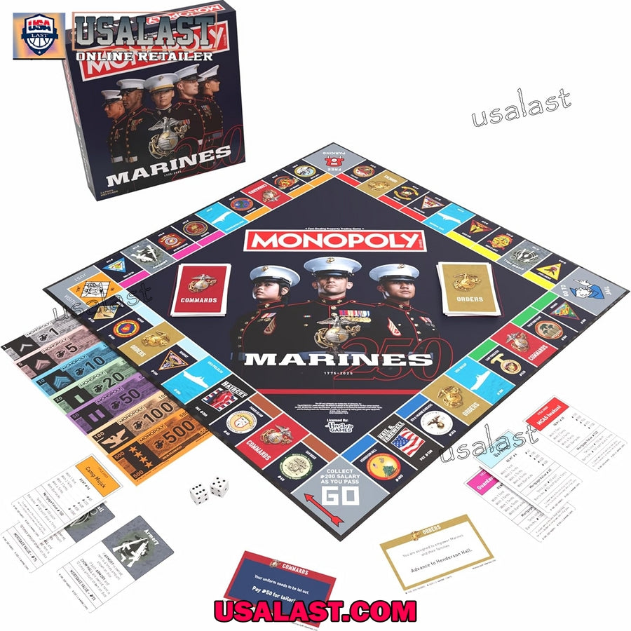 Monopoly US Marine Corps 250th Anniversary Game Board