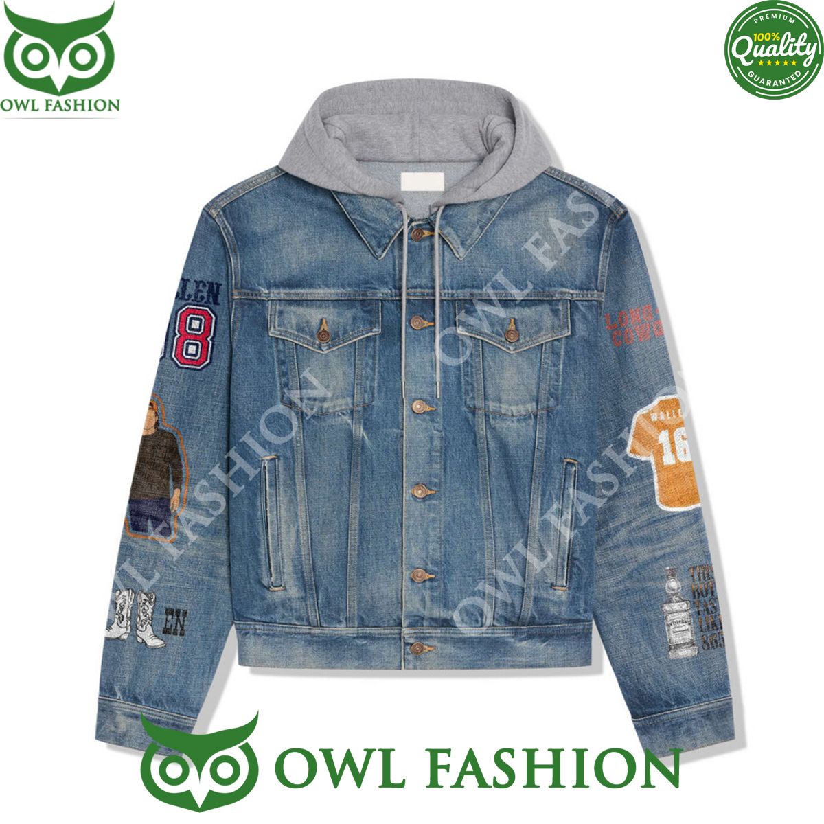 Morgan Wallen 98 Braves Album country music singer Hooded Denim Jacket
