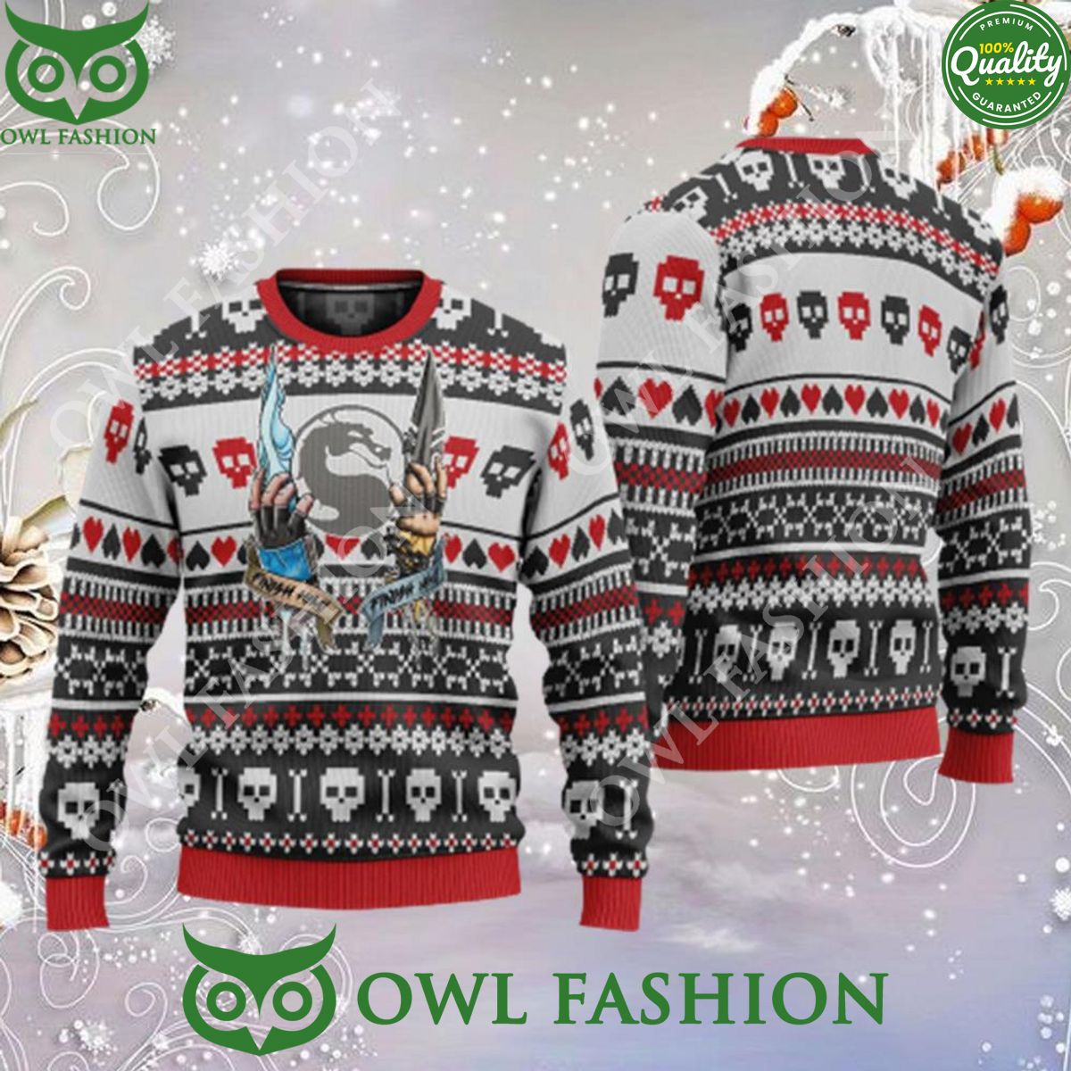 Mortal Kombat Finish Him Ugly Christmas Sweater Jumper