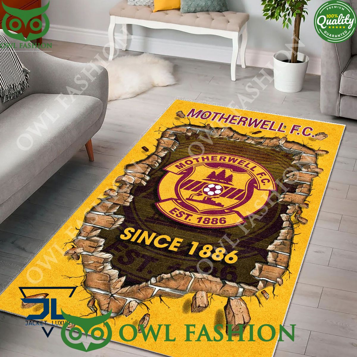 Motherwell F.C. 1787 Scottish Broken Wall Living Room Carpet