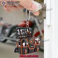 Motorcycle Tool Bag Born To Ride Custom Acrylic Keychain