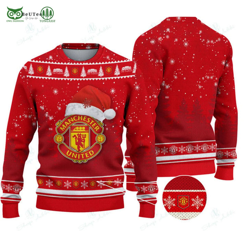 MU Manchester United Premier League Christmas Ugly Sweater 3D Hoodie