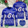 Chelsea Football Club Christmas Hat Blue 3D Ugly Sweater