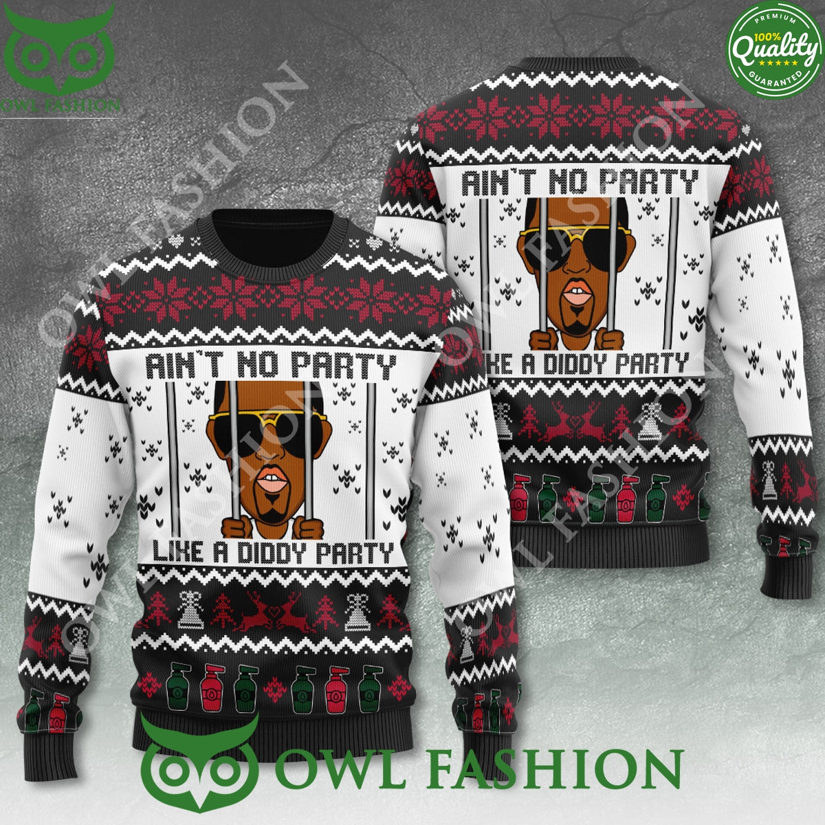 Diddy in jail Aint No Party Xmas 3D Ugly Sweater