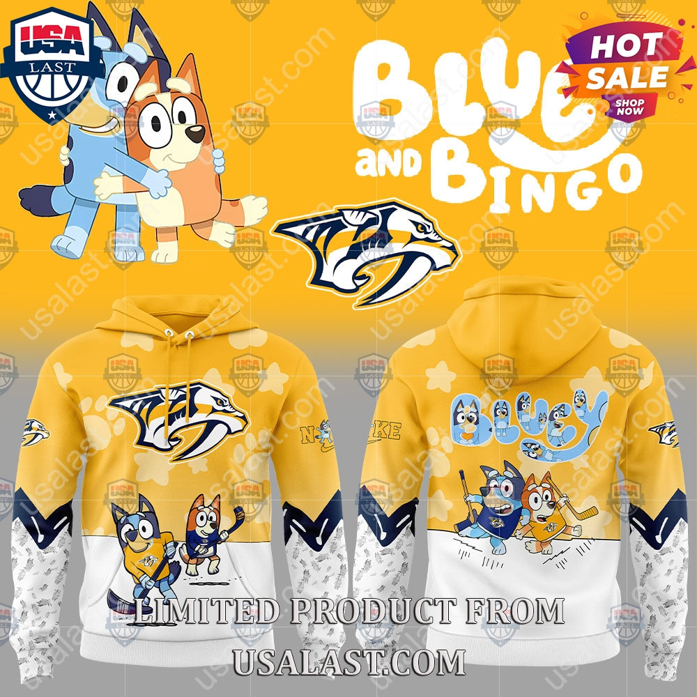 Nashville Predators NHL Bluey and Bingo Hoodie