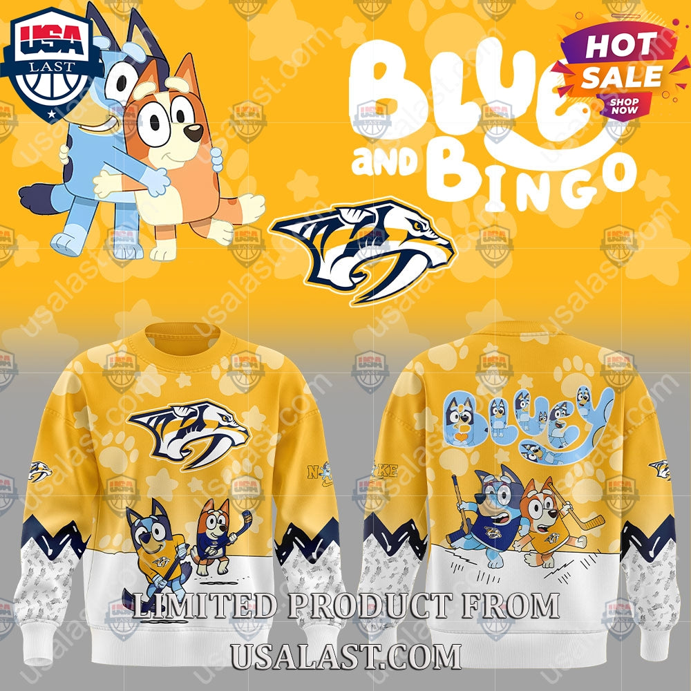 Nashville Predators NHL Bluey and Bingo Hoodie