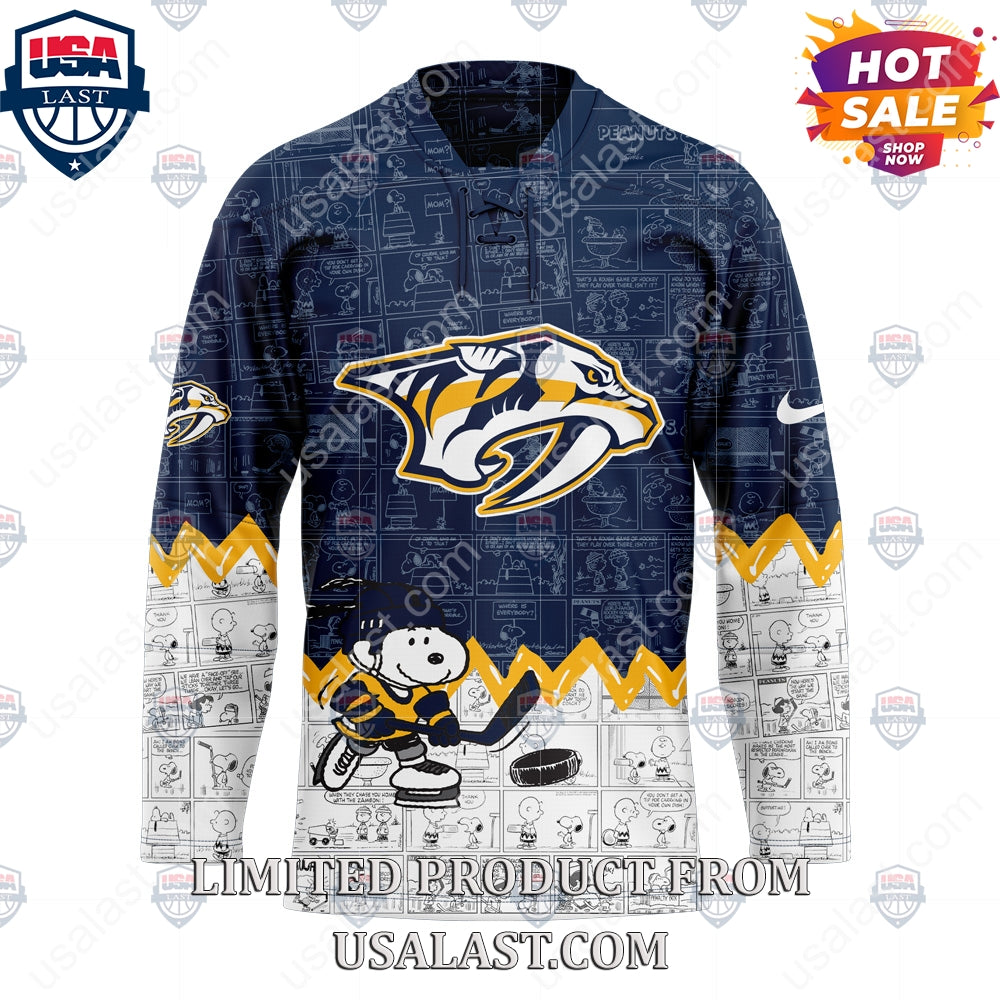 Nashville Predators NHL Happiness Is 75th Anniversary of Peanuts Hoodie