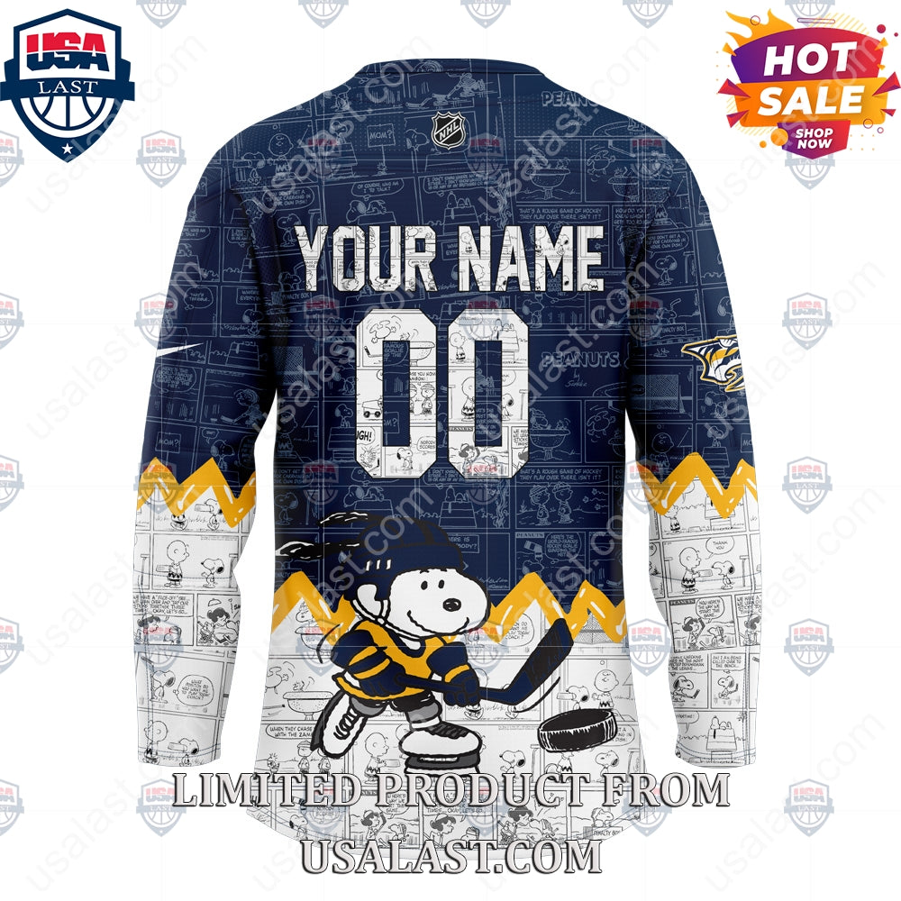 Nashville Predators NHL Happiness Is 75th Anniversary of Peanuts Hoodie