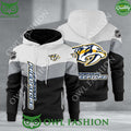 Nashville Predators NHL Hockey Black White Printed Hoodie