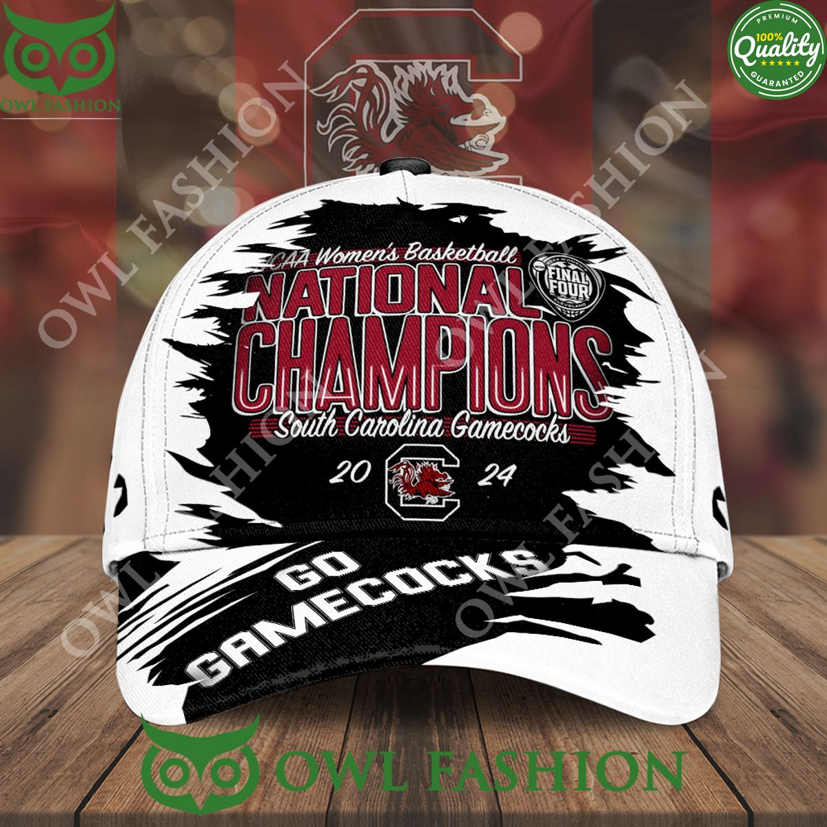 National Champions South Carolina Gamecocks Black and White NCAA Classic Cap