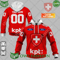 National Swiss Ice Hockey Team KPT Red Printed hoodie