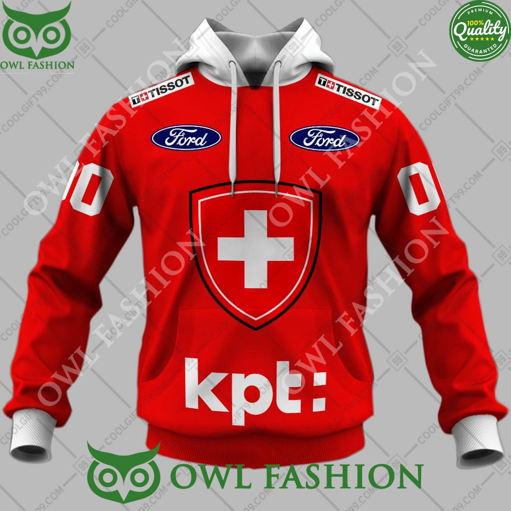 National Swiss Ice Hockey Team KPT Red Printed hoodie