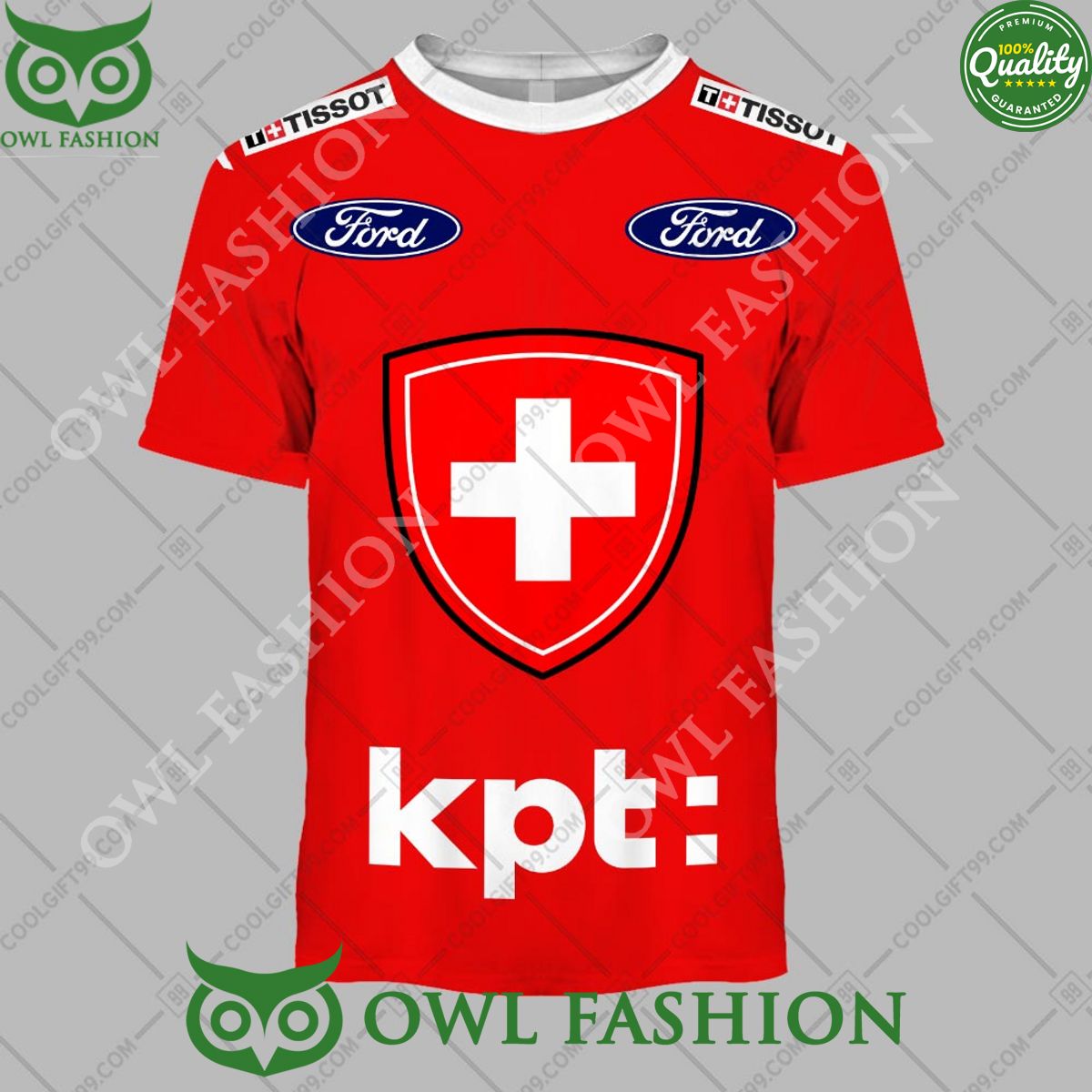 National Swiss Ice Hockey Team KPT Red Printed hoodie
