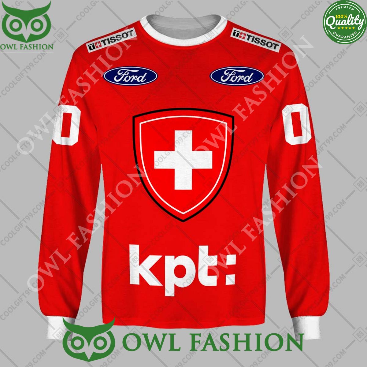 National Swiss Ice Hockey Team KPT Red Printed hoodie