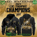 Navy Midshipmen NCAA CIC Trophy Champions Limited Edition New Gold half zipper hoodie