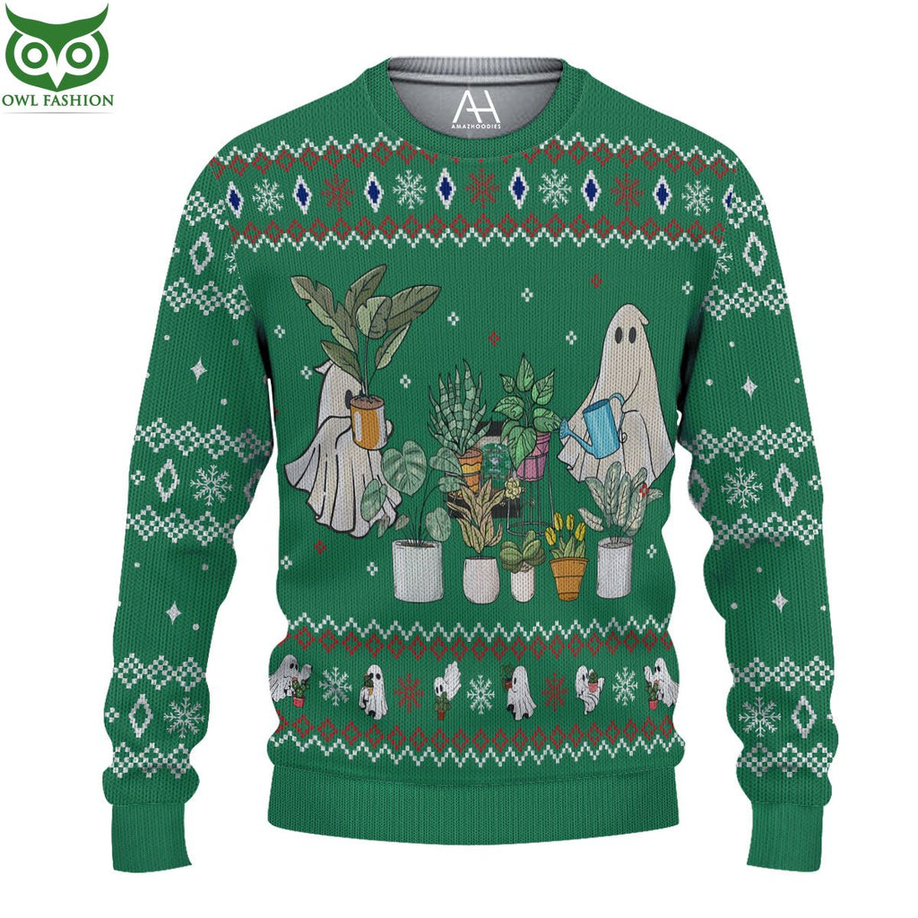 Ghost Plant Christmas Green Ugly Sweater
