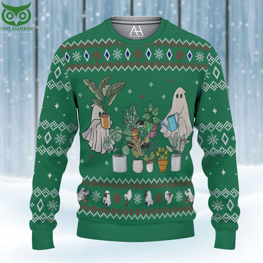 Ghost Plant Christmas Green Ugly Sweater