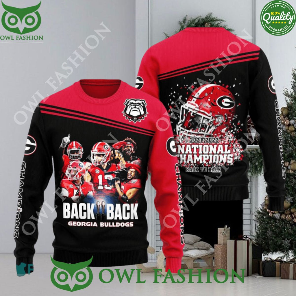 Ncaa Georgia Bulldogs Back to Back Ugly Christmas Sweater Jumper