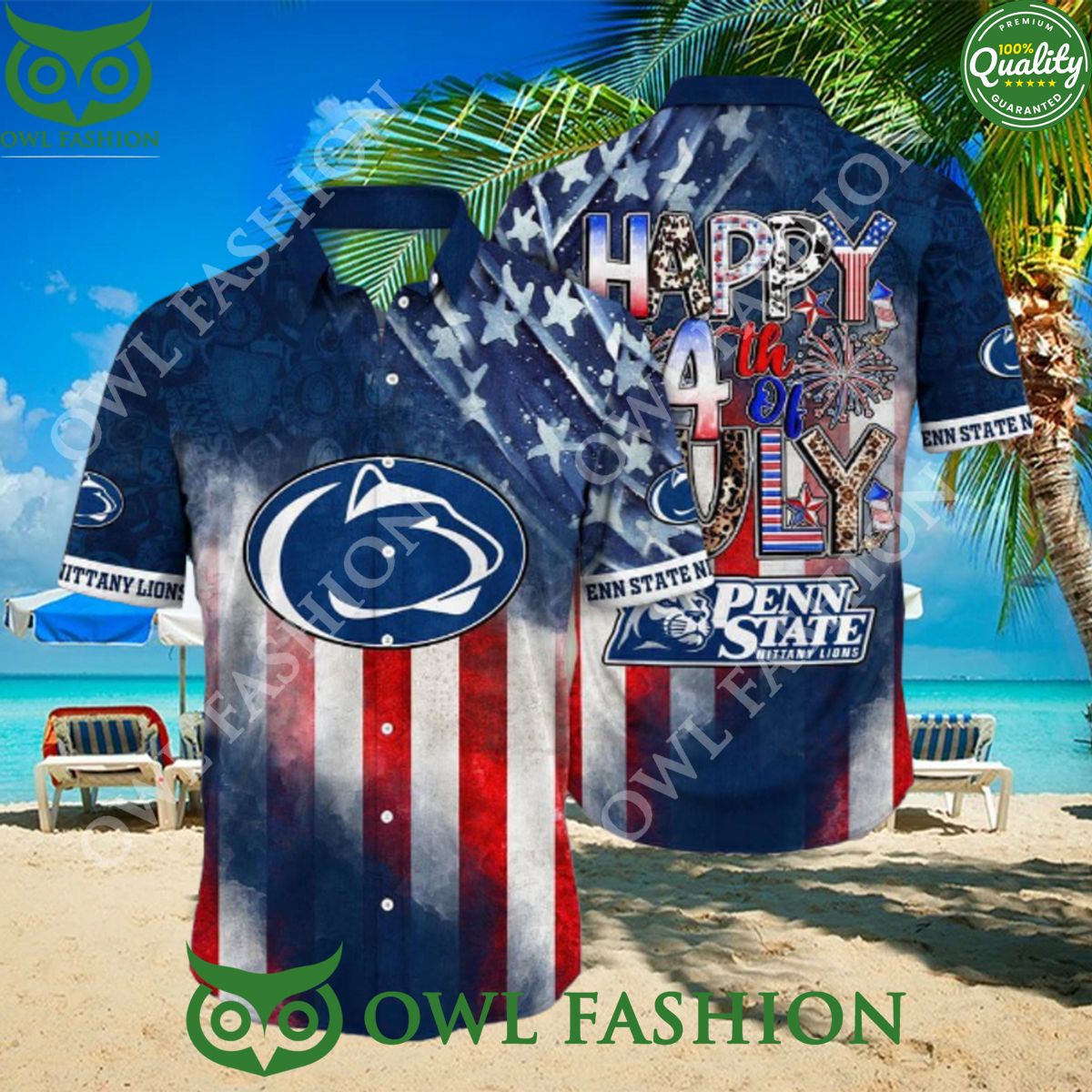 NCAA1 Penn State Nittany Lions Independence Day Holidays Hawaiian Shirt 2024