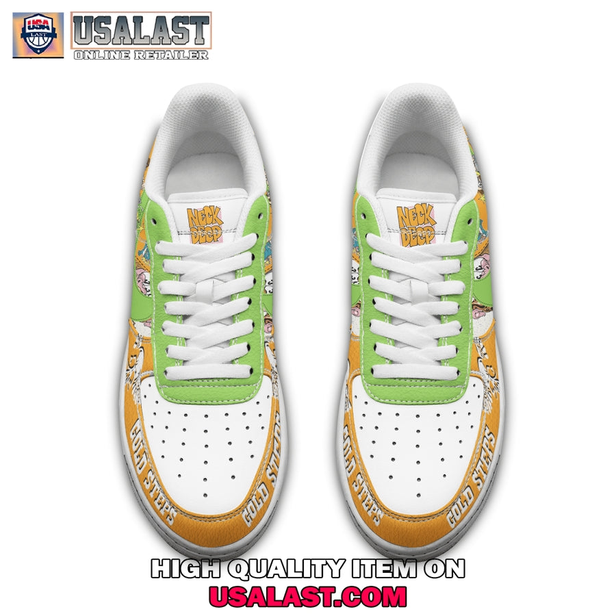Neck Deep Gold Steps Custom Air Force 1 Sneaker