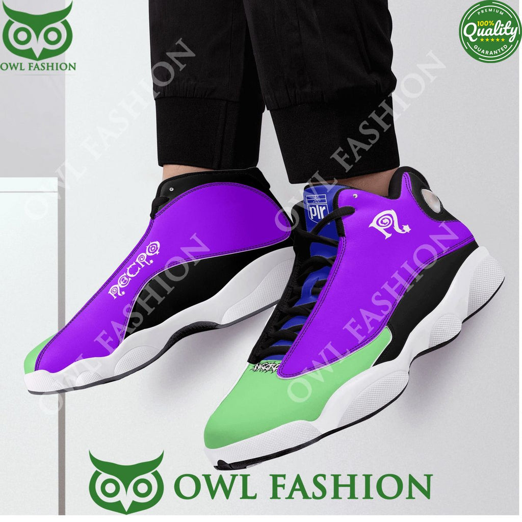 Necro Dope6 Green Purple Mens Basketball Sneakers
