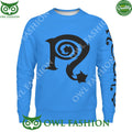 Necro Light Blue Black N LogoMen’s All Over Print Sweater