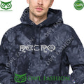 Necro Light Grey Necro Unisex Champion Tie-Dye Hoodie Embroidered