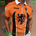 Netherlands Zipper Logo Football Team Euro 2024 Polo Shirt