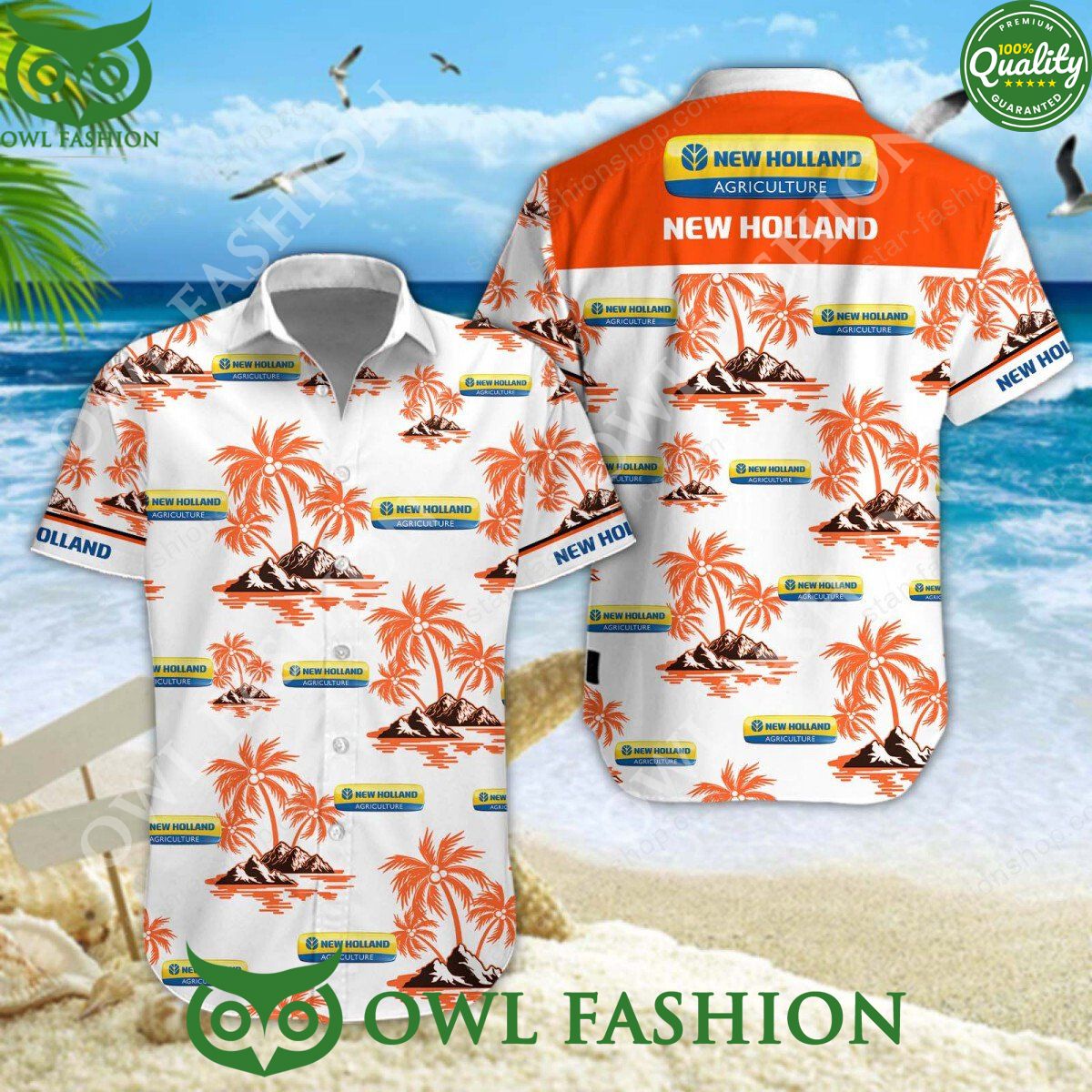 New Holland Agriculture machinery company hawaiian shirt and short